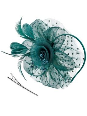 New Fascinator Hat with Flower, Headband And Clip Tea
